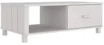 vidaXL Couchtisch HAMAR Wei&szlig; 100x55x35 cm Massivholz Kiefer