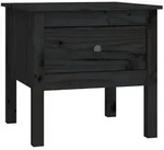 vidaXL Beistelltisch Schwarz 50x50x49 cm Massivholz Kiefer