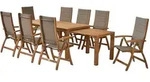 Merxx Acapulco Set 9tlg., 8 Klappsessel, 1 Flex Ausziehtisch 185/360 x 90/74 x...