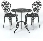 vidaXL 3-tlg. Bistro-Set Aluminiumguss Schwarz