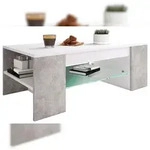 VCM Beistelltisch & Couchtisch Tunas Wei&szlig; / Beton-Optik H. 35 x B. 100 x T. 50 cm