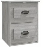 vidaXL Wand-Nachttisch Grau Sonoma 41,5x36x53 cm