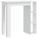 vidaXL Bartisch mit Regal Wei&szlig; 102x50x103,5 cm Holzwerkstoff