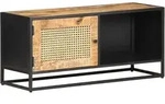 vidaXL TV-Schrank 90x30x40 cm Raues Mangoholz und Wiener Geflecht