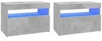 vidaXL TV-Schr&auml;nke LED-Leuchten 2 Stk. Betongrau 60x35x40 cm
