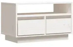 vidaXL TV-Schrank Wei&szlig; 60x35x37 cm Massivholz Kiefer