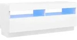 vidaXL TV-Schrank mit LED-Leuchten Wei&szlig; 100x35x40 cm