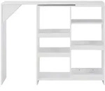 vidaXL Bartisch mit herausnehmbarer Ablage, Wei&szlig;, 138 x 39 x 110 cm, Modell Orion,