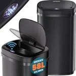 MONZANA&reg; Edelstahl M&uuml;lleimer K&uuml;che 58 L Schwarz