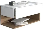 VCM Nachttisch Usal Wei&szlig; / Honig-Eiche H. 30 x B. 60 x T. 32 cm