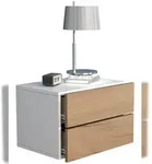 VCM Nachttisch Usal Wei&szlig; / Honig-Eiche H. 30 x B. 45 x T. 32 cm