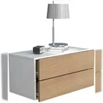 VCM Nachttisch Usal Wei&szlig; / Honig-Eiche H. 30 x B. 60 x T. 32 cm