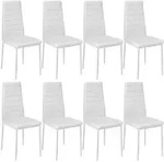 tectake Esszimmerst&uuml;hle Kunstleder - 8er Set wei&szlig;