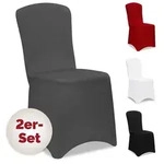 DETEX&reg; Stuhlhussen 2er Set Grau Stretch Stuhlbez&uuml;ge Stuhl Hussen Bezug