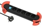 BACHMANN HOOK Indoor 5x Schutzkontakt, Kunststoff, mit Schalter, 5 m