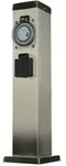 Licht-Erlebnisse Gartensteckdose BONN II Edelstahl mit Timer 2-fach Verteiler H:43,