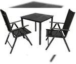 VCM Gartenm&ouml;bel-Set Miami Anthrazit H. 105 x B. 80 x T. 80 cm