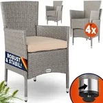 CASARIA&reg; Polyrattan Gartenst&uuml;hle 4er Set Creme