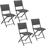 CASARIA&reg; Polyrattan Klappstuhl Gartenstuhl Balkonstuhl klappbar 4er Set