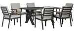 Outsunny - Gartenm&ouml;bel Set - wetterfest - Aluminium - schwarz und grau