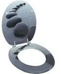 vidaXL Toilettensitz MDF Deckel Steine