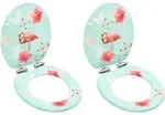 vidaXL Toilettensitze Soft-Close-Deckel 2 Stk. MDF Flamingo-Design