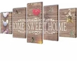 vidaXL Bilder Dekoration Set Home Sweet Home 100 x 50 cm