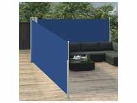 vidaXL Ausziehbare Seitenmarkise Blau 100 x 1000 cm