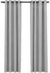 vidaXL Verdunkelungsvorh&auml;nge &Ouml;sen Leinenoptik 2 Stk. Grau 140x245 cm