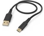 Hama 0,48 Gbit/s Stecker USB A auf USB C 1,5 m 201570 Flexible (Schwarz) 00201570
