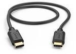 Hama 0,48 Gbit/s Stecker USB C auf USB C 0,5 m 201706 (Schwarz) 00201706