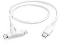 Hama 0,48 Gbit/s Stecker USB C auf USB C/Lightning 1,5 m 201722 (Wei&szlig;) 00201722