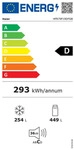 Side-by-Side K&uuml;hl-/ Gefrierkombination 449 l / 254 l 293 kWh NoFrost 1900 mm x 905