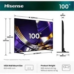 LED 2,54 m (100 Zoll) Fernseher 4K Ultra HD VESA 800 x 400 mm 100U7DS (Grau) 