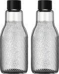 SodaStream Glas (Schwarz, Transparent) Crystal Riffled 0,95 L (2er-Pack)...