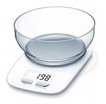 Beurer Elektronische K&uuml;chenwaage bis 3 kg Genauigkeit 1 g KS25ex (Silber, Wei&szlig;)
