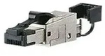 METZ RJ45-Stecker feldkonfektionierbar CAT6A-ISO IP20 Kabelzuf&uuml;hrung gerade