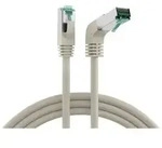 DNTE Patchkabel Cat6A eco 1x90&deg; grau 4P27 LSZH S/FTP 2xRJ45 0,25m