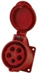 Anbausteckdose 32A/5P Einbausteckdose gerade 6h 400V IP44 rot Typ325 PCE 325-6