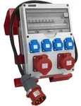 Mobiler Baustromverteiler auf St&auml;nder SET-S/FI tragbar mit Steckdosen 16A 32A CEE