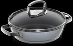 Fusiontec Mineral Schmorpfanne mit Glasdeckel, 24 cm, Platinum