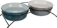 TRIXIE 24537, TRIXIE Napf-Set, Keramik / Metall, 2 x 1,6 l / &Oslash; 20 cm / 41 x 10...