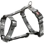TRIXIE Silver Reflect H-Geschirr, S&ndash;M: 40&ndash;65 cm / 20 mm, schwarz / silbergrau