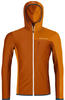 Ortovox Fleece Light Grid Hooded Jacket M - Bristle Brown - XL