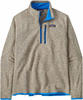 Patagonia M's Better Sweater 1/4 Zip - Oar Tan w/Vessel Blue - S