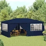 vidaXL Profi-Partyzelt mit Seitenw&auml;nden 4&times;6 m Blau 90 g/m2