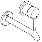 GROHE 2-Loch-Waschtischbatterie ESSENCE Ausladung 183mm hard graphite