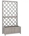 vidaXL Garten-Spalier mit Blumenkasten Grau 70x30x135 cm Tannenholz