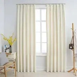 vidaXL Verdunkelungsvorh&auml;nge mit Haken 2 Stk. Samt Creme 140x225cm
