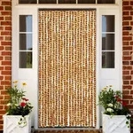 vidaXL Insektenschutz-Vorhang Ocker und Wei&szlig; 90x220 cm Chenille